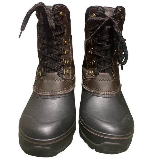 Khombu Men Insulated Duck Boots Kenny Size US 9 M Brown Leather - Picture 3 of 9